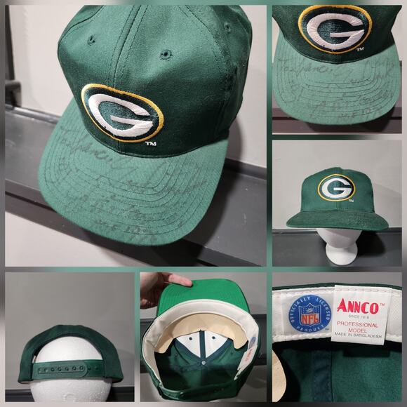 VTG 90s Green Bay Packers SIGNED AUTOGRAPHED Annco NFL Football Snapback Hat Cap